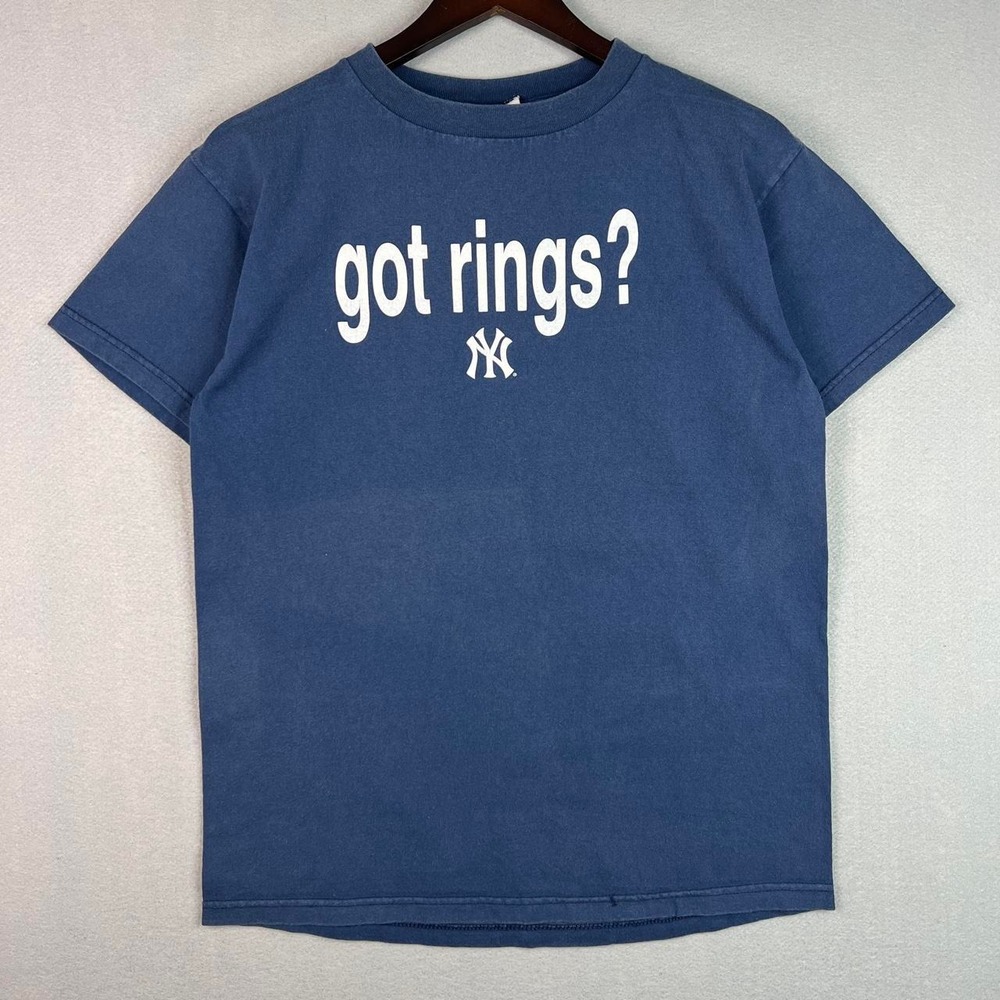 New York Yankees Got Rings? Vintage MLB Baseball Blue Tee Shirt 2005